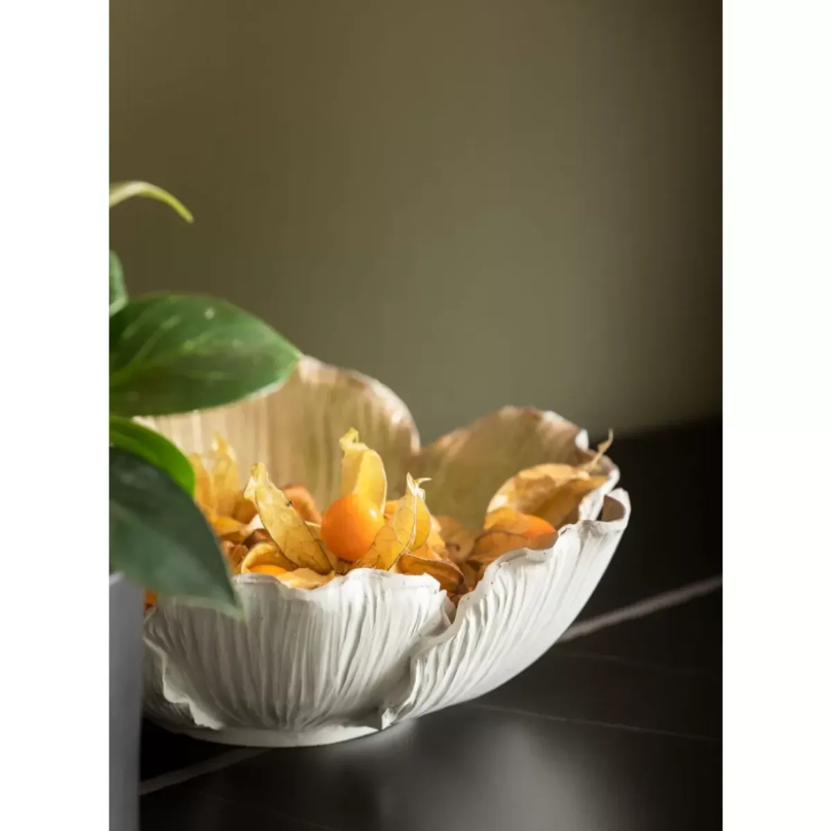 Hot Deko Schale Flower Bloom Creme Gold O20Cm Deko & Geschenkartikel