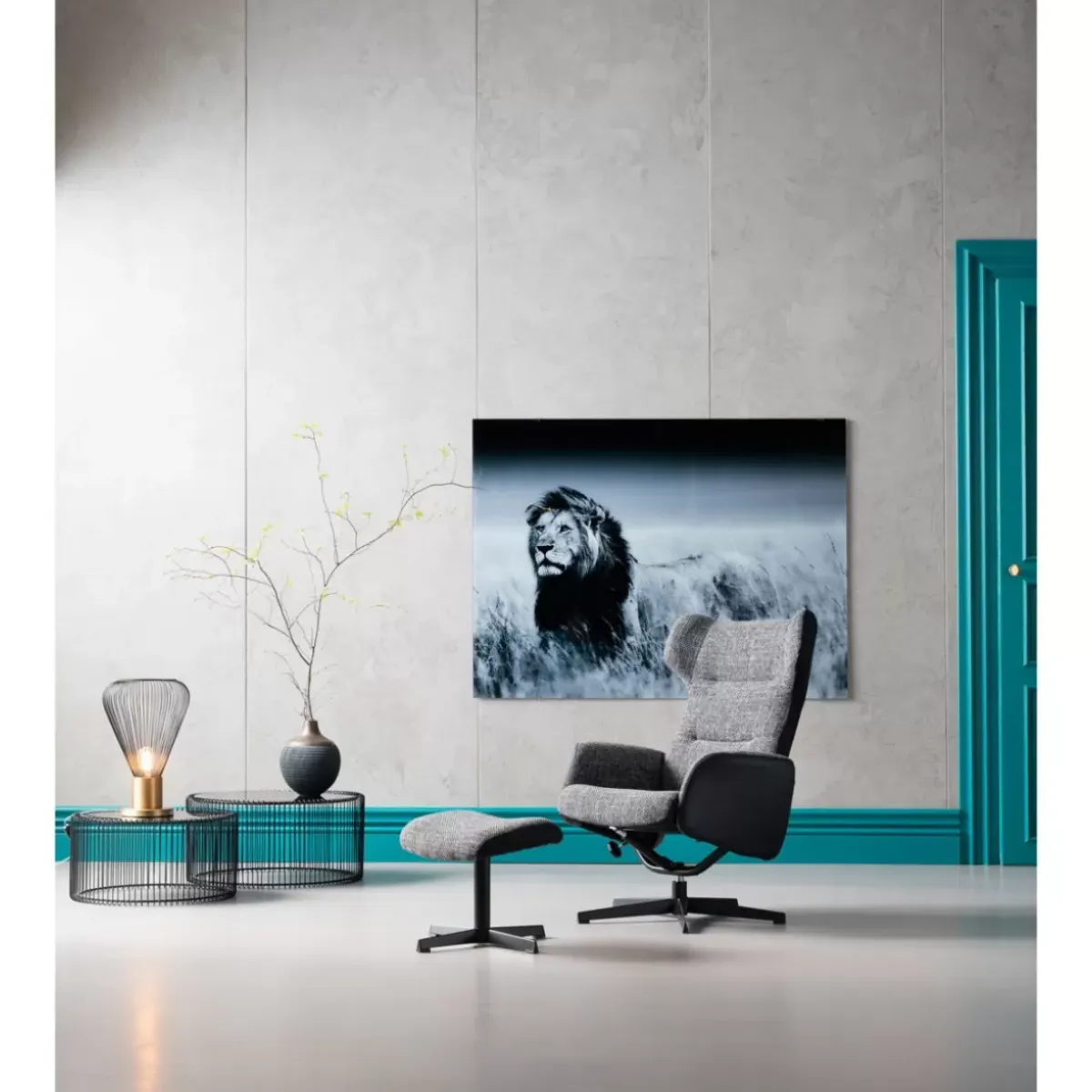 Outlet Drehsessel Mit Hocker Ohio Salt And Pepper Sessel