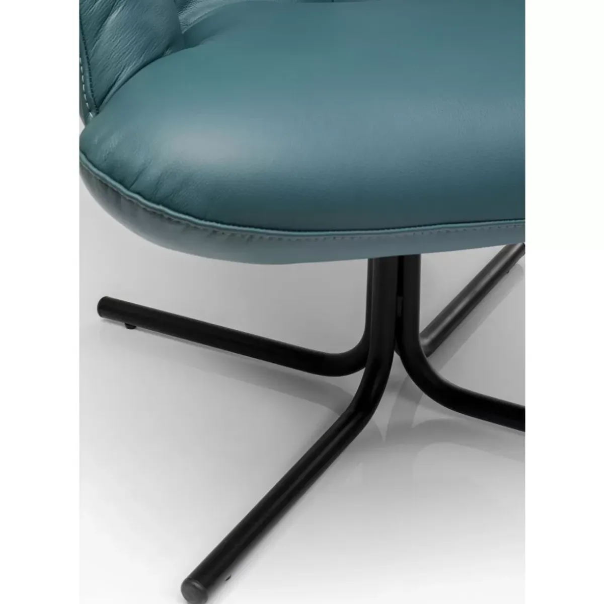 Online Drehsessel Oscar Leder Blau Sessel