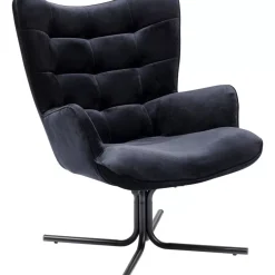 Online Drehsessel Oscar Velvet Schwarz Sessel