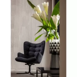 Online Drehsessel Oscar Velvet Schwarz Sessel