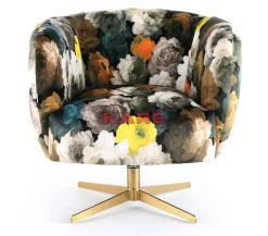 Drehsessel Peony Flower Gelb Sessel