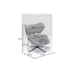 Clearance Drehsessel Toledo Schwarz Weiss Sessel