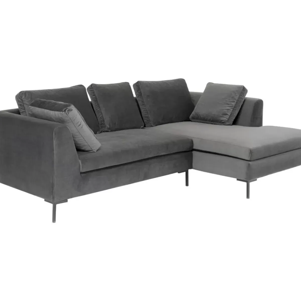 New Ecksofa Gianni Small Velvet Grau Rechts Sofas & Couches