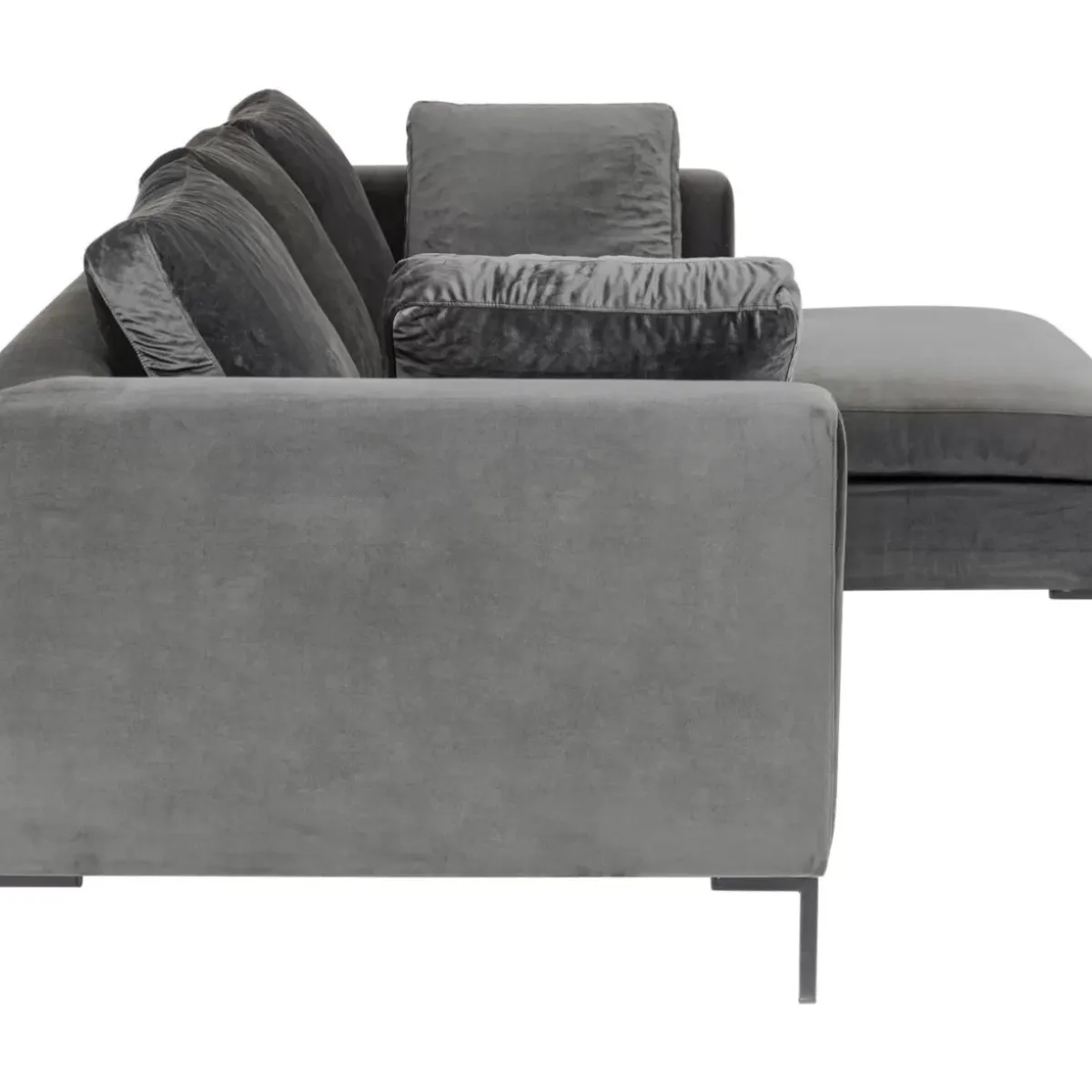 New Ecksofa Gianni Small Velvet Grau Rechts Sofas & Couches