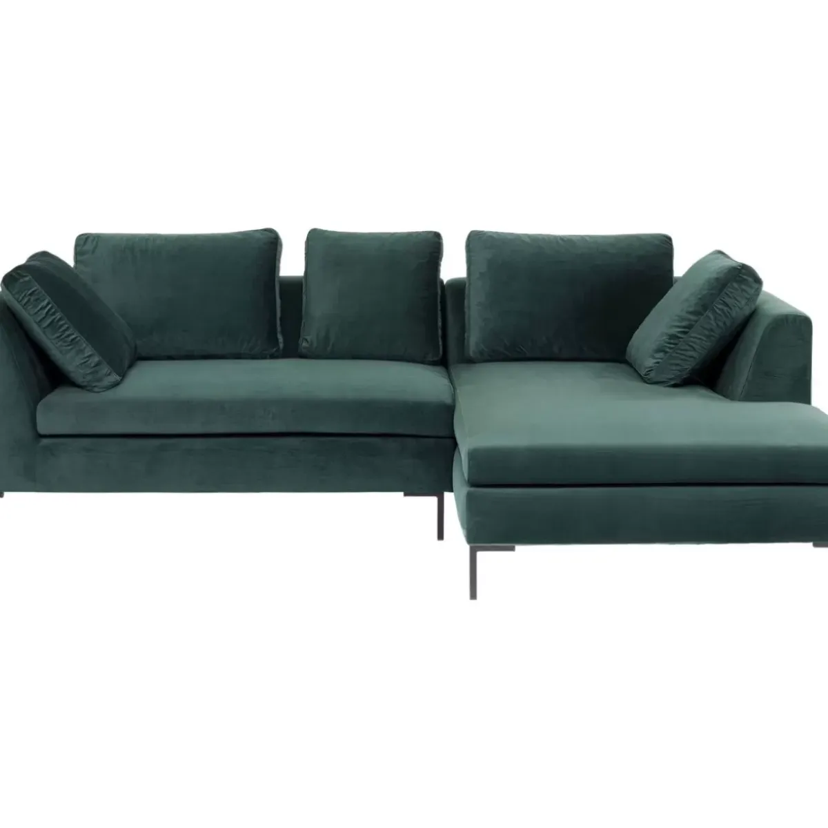 Discount Ecksofa Gianni Small Velvet Dunkelgrun Rechts Sofas & Couches