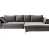 Discount Ecksofa Gianni Velvet Grau Rechts Schwarz Sofas & Couches