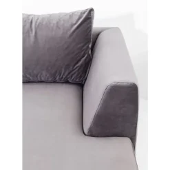 Discount Ecksofa Gianni Velvet Grau Rechts Schwarz Sofas & Couches