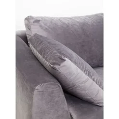 Discount Ecksofa Gianni Velvet Grau Rechts Schwarz Sofas & Couches