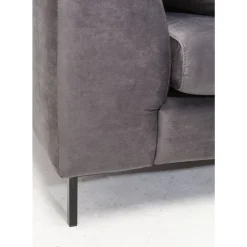 Discount Ecksofa Gianni Velvet Grau Rechts Schwarz Sofas & Couches