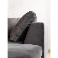 Discount Ecksofa Gianni Velvet Grau Rechts Schwarz Sofas & Couches