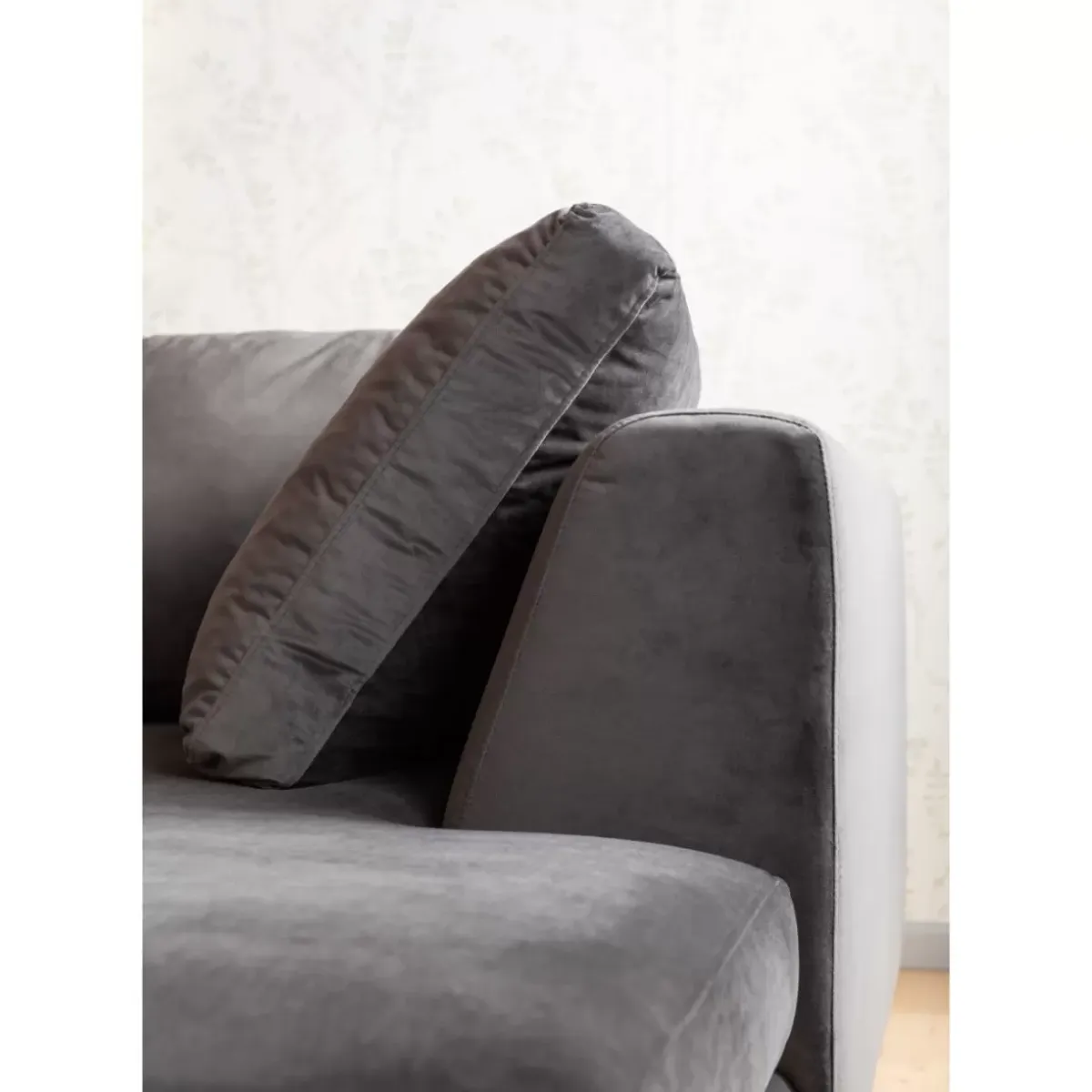 Discount Ecksofa Gianni Velvet Grau Rechts Schwarz Sofas & Couches