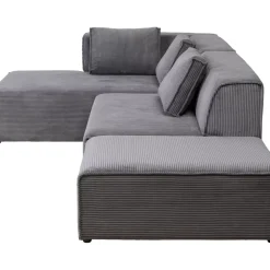 Clearance Ecksofa Infinity Ottomane Cord Grau Links Sofas & Couches