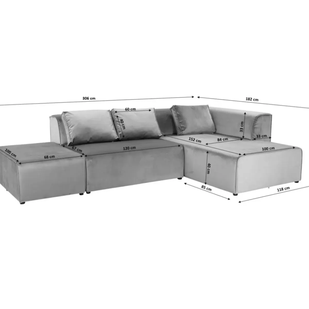 Best Ecksofa Infinity Ottomane Grau Links Sofas & Couches
