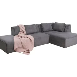 Outlet Ecksofa Infinity Ottomane Cord Grau Rechts Sofas & Couches