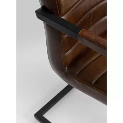 Freischwinger Lola Leder Braun Stühle