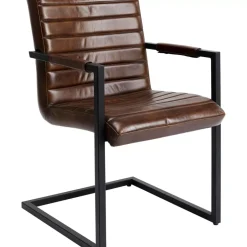 Freischwinger Lola Leder Braun Stühle