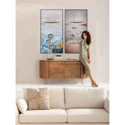 Gerahmtes Bild Cloud Fisherman Boat 60X120Cm Bilder