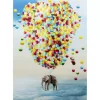 New Glasbild Balloon Elephant 100X150Cm Bilder