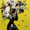 Glasbild Bouquet Beauty Gelb 100X100Cm Bilder