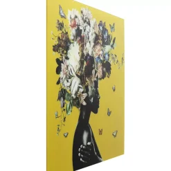 Glasbild Bouquet Beauty Gelb 100X100Cm Bilder