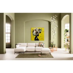 Glasbild Bouquet Beauty Gelb 100X100Cm Bilder
