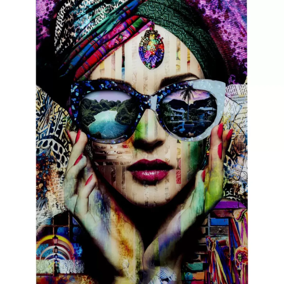Glasbild Colorful Artist 80X120Cm Bilder
