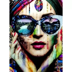 Glasbild Colorful Artist 80X120Cm Bilder