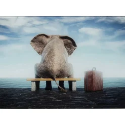 New Glasbild Elephant Journey 60X40Cm Bilder