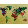 Glasbild Metallic Colourful Map 150X100Cm Bilder