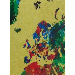 Glasbild Metallic Colourful Map 150X100Cm Bilder