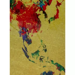 Glasbild Metallic Colourful Map 150X100Cm Bilder