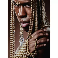 Hot Glasbild Traditional Beads Man 100X150Cm Bilder
