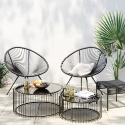 Best Hocker Acapulco Schwarz Outdoormöbel