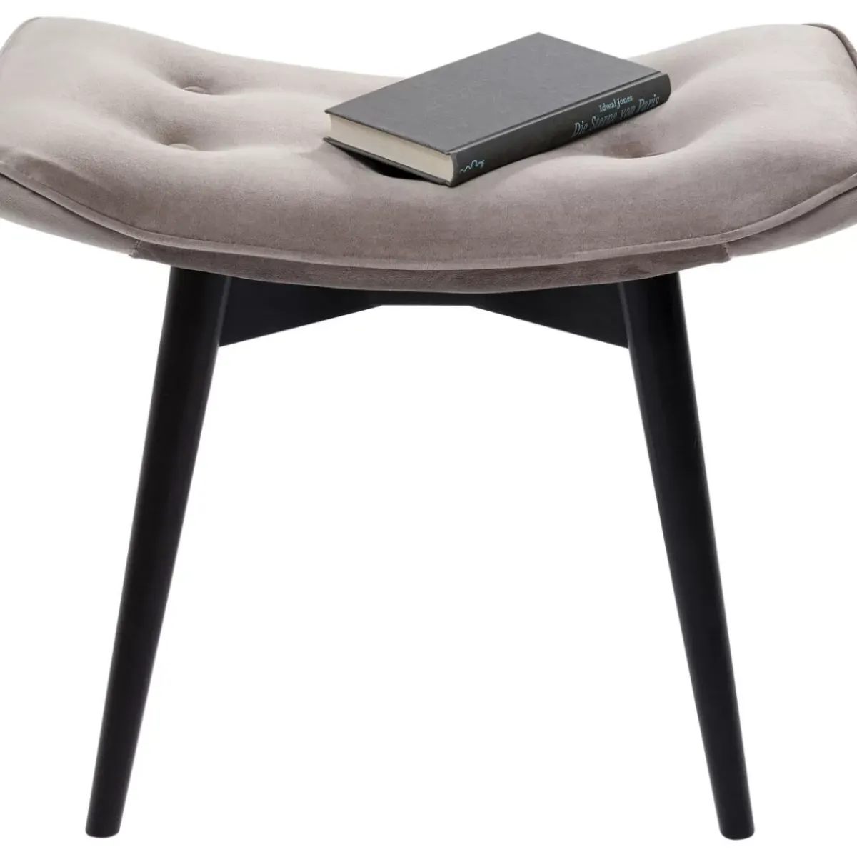 Sale Hocker Black Vicky Velvet Grau 46X59Cm Sitzbänke
