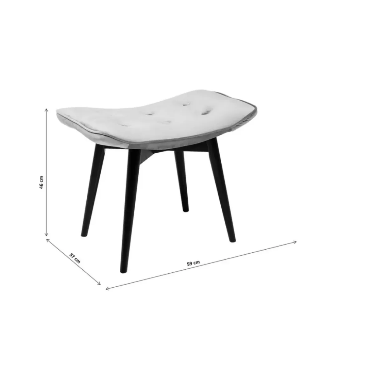 Sale Hocker Black Vicky Velvet Grau 46X59Cm Sitzbänke