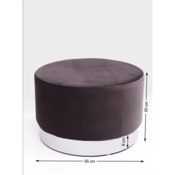 Outlet Hocker Cherry Dunkelgrau Silver O55Cm Sitzbänke