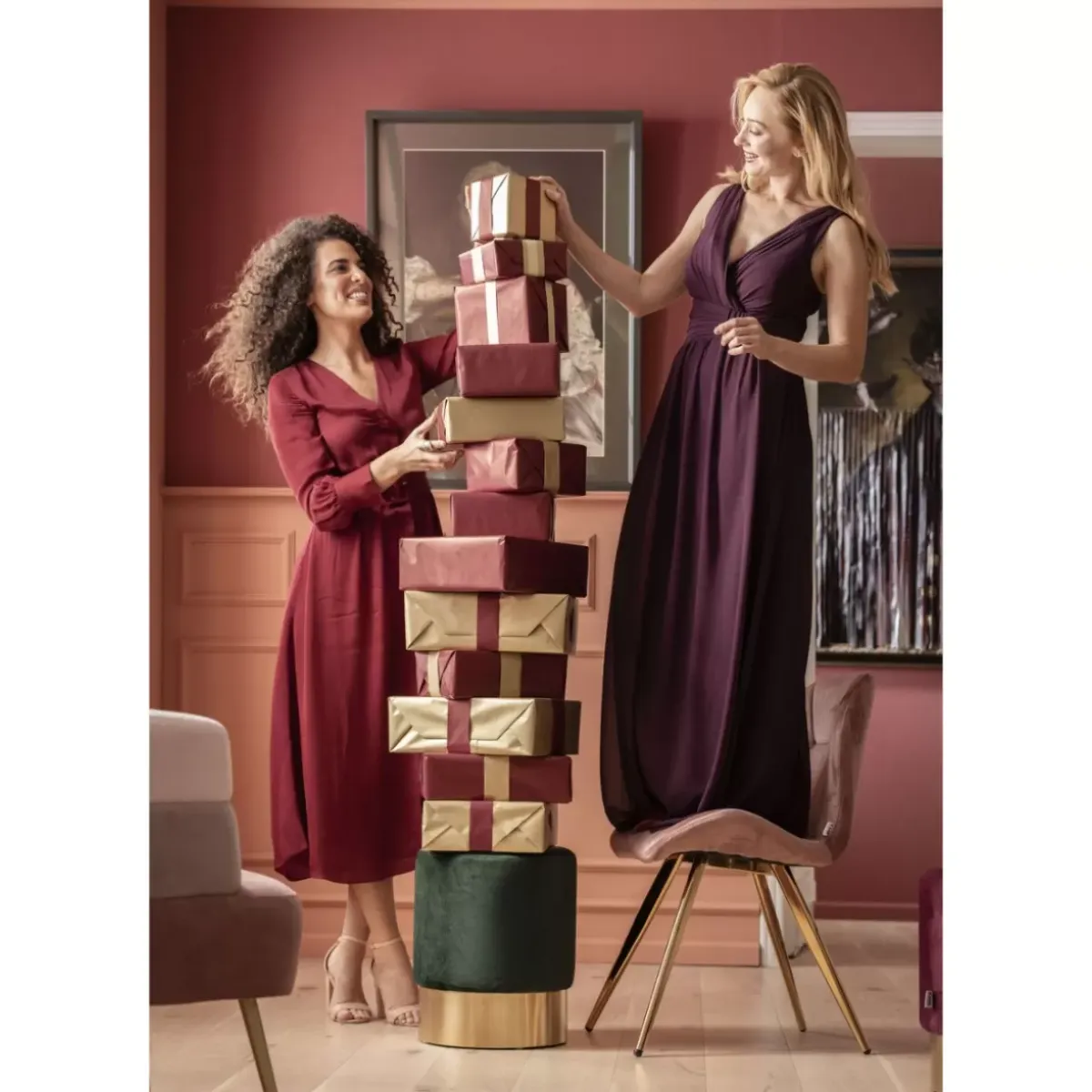 Hot Hocker Cherry Dunkelgrun Brass O35Cm Sitzbänke