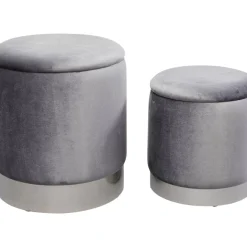 Hocker Cherry Storage Grau Silber (2/Set) Sitzbänke