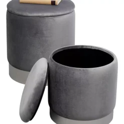 Hocker Cherry Storage Grau Silber (2/Set) Sitzbänke