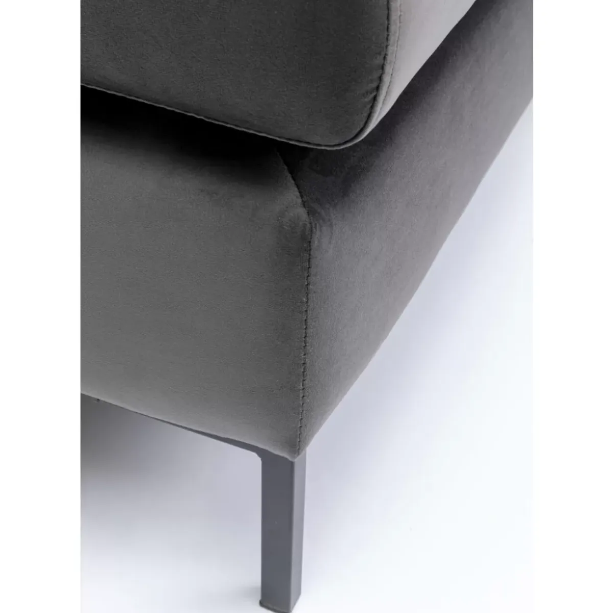 Clearance Hocker Gianni Velvet Grau Schwarz Sitzbänke
