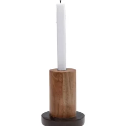 Outlet Kerzenständer Wood Zylinder 15Cm Kerzenständer & Laternen