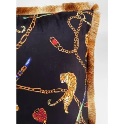 Kissen Tiger Chain Schwarz 45X45Cm Kissen