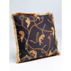 Kissen Tiger Chain Schwarz 45X45Cm Kissen