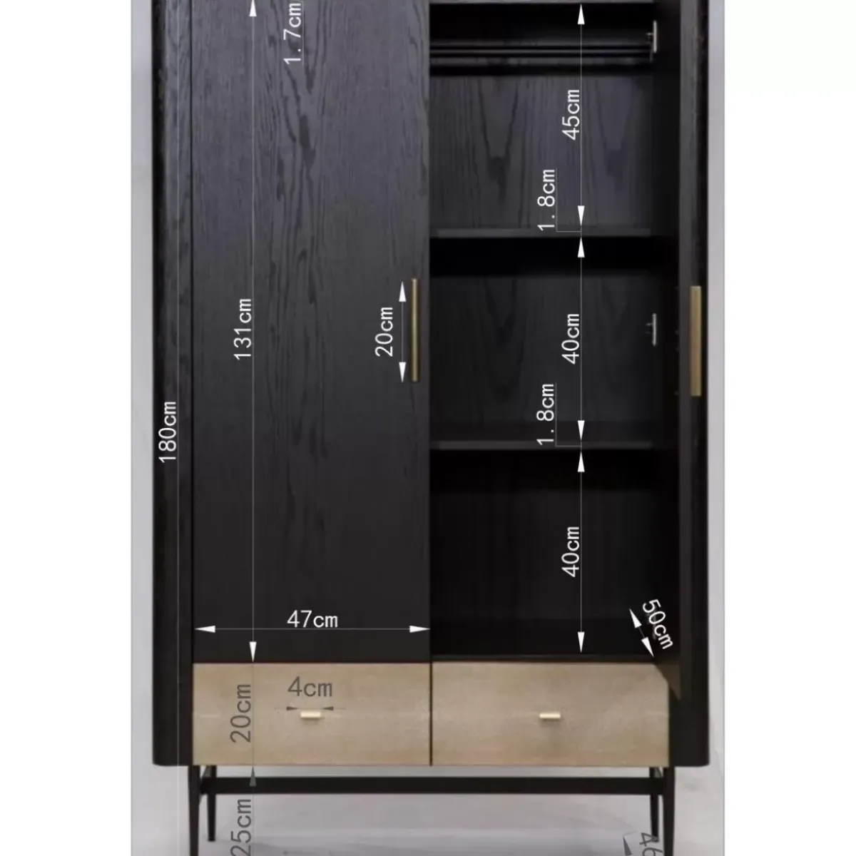 Hot Kleiderschrank Milano 180X110 Regale