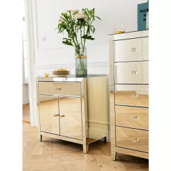 Clearance Kommode Luxury Champagne 2-Turig 1 Schub Kommoden & Sideboards