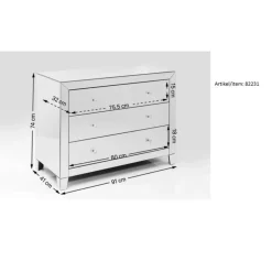 Discount Kommode Luxury Push 3 Schube Weiss Kommoden & Sideboards