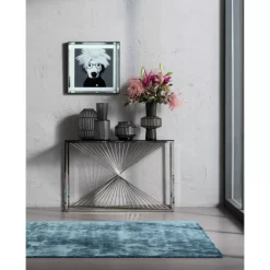 Online Konsole Laser Silber Klarglas 120X40 Kommoden & Sideboards