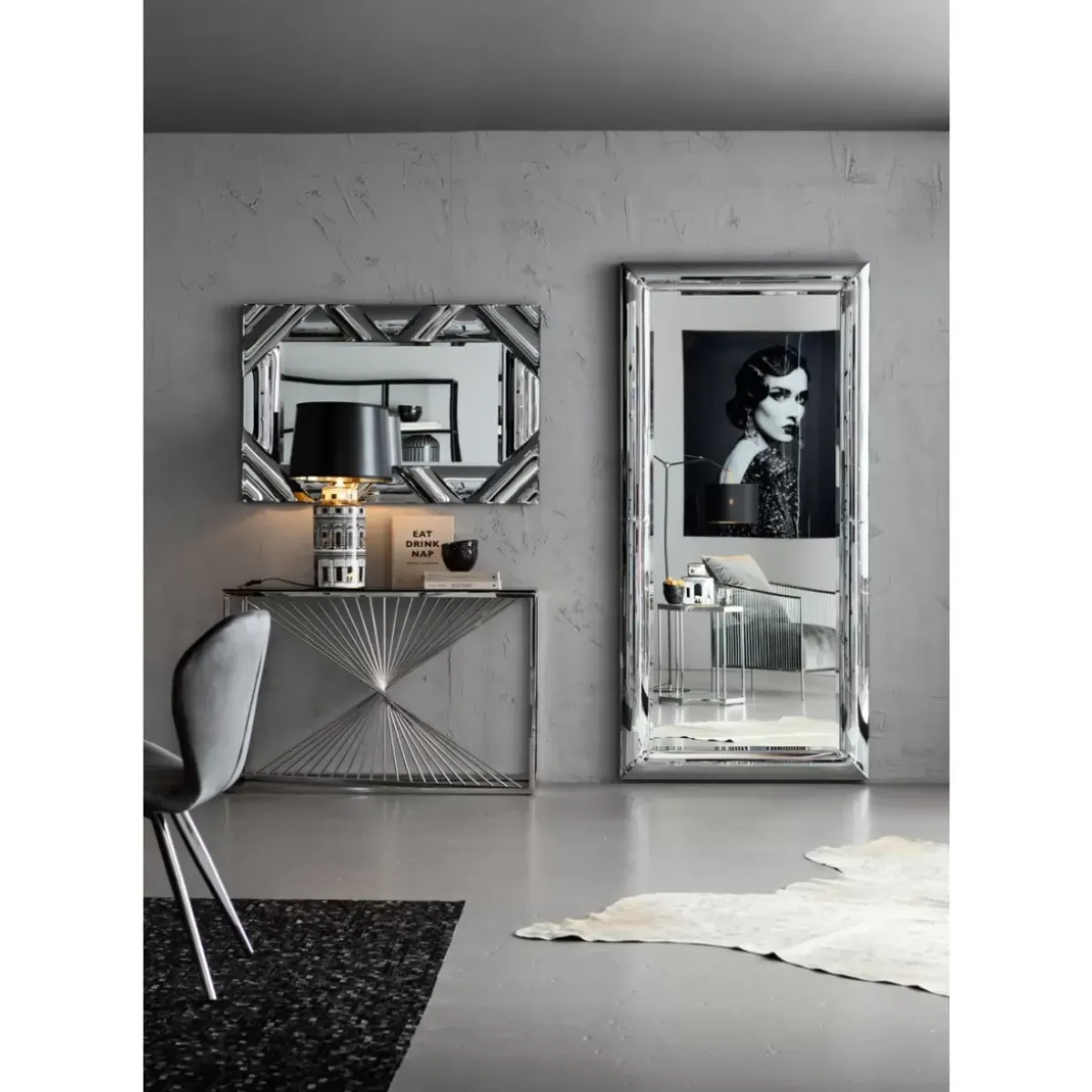 Online Konsole Laser Silber Klarglas 120X40 Kommoden & Sideboards
