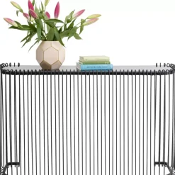 Discount Konsole Wire Glas Schwarz 142X89Cm Kommoden & Sideboards